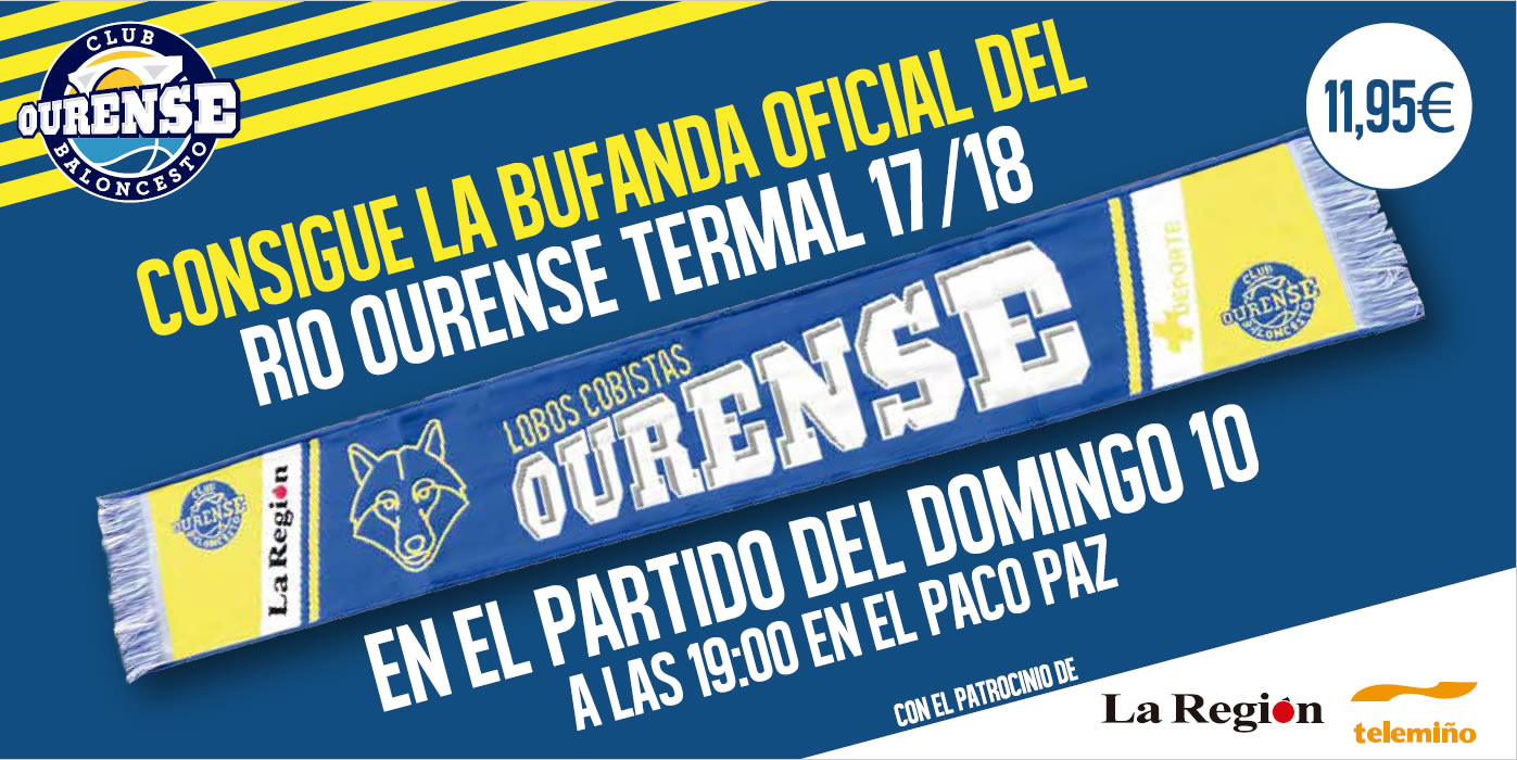 El Rio Ourense Termal pondrá a la venta las bufandas oficiales de la temporada en el partido ante Palencia