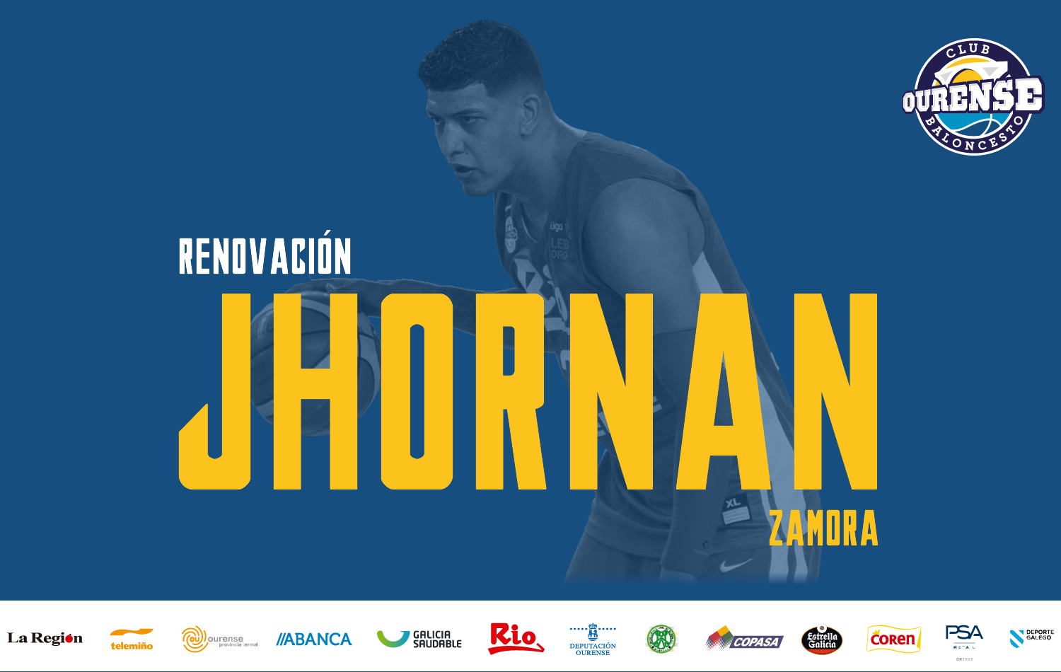 Jhornan Zamora será la primera pieza del Rio Ourense Termal 2018/19